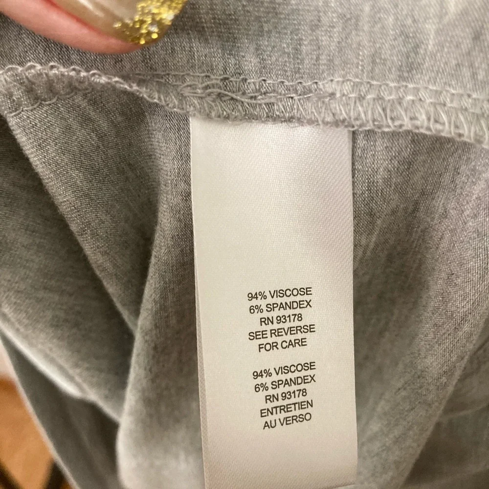Bobeau Lightweight Gray 3/4 Sleeves Medium Casual Top